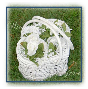 white wicker heart basket